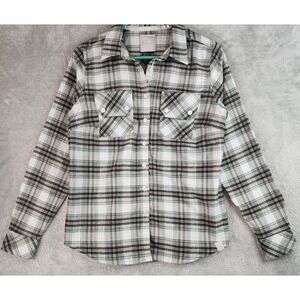 5.11 Tactical Shirt Womens Small Thyme Plaid Flannel Long Sleeve Button Up